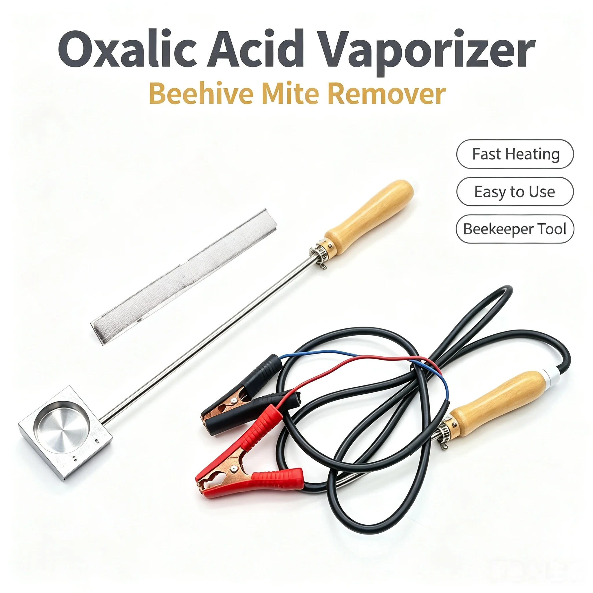 Beehive Oxalic Acid Fumigator Heater, Bee Mite Thermal Vaporizer Beekeeping Equipment