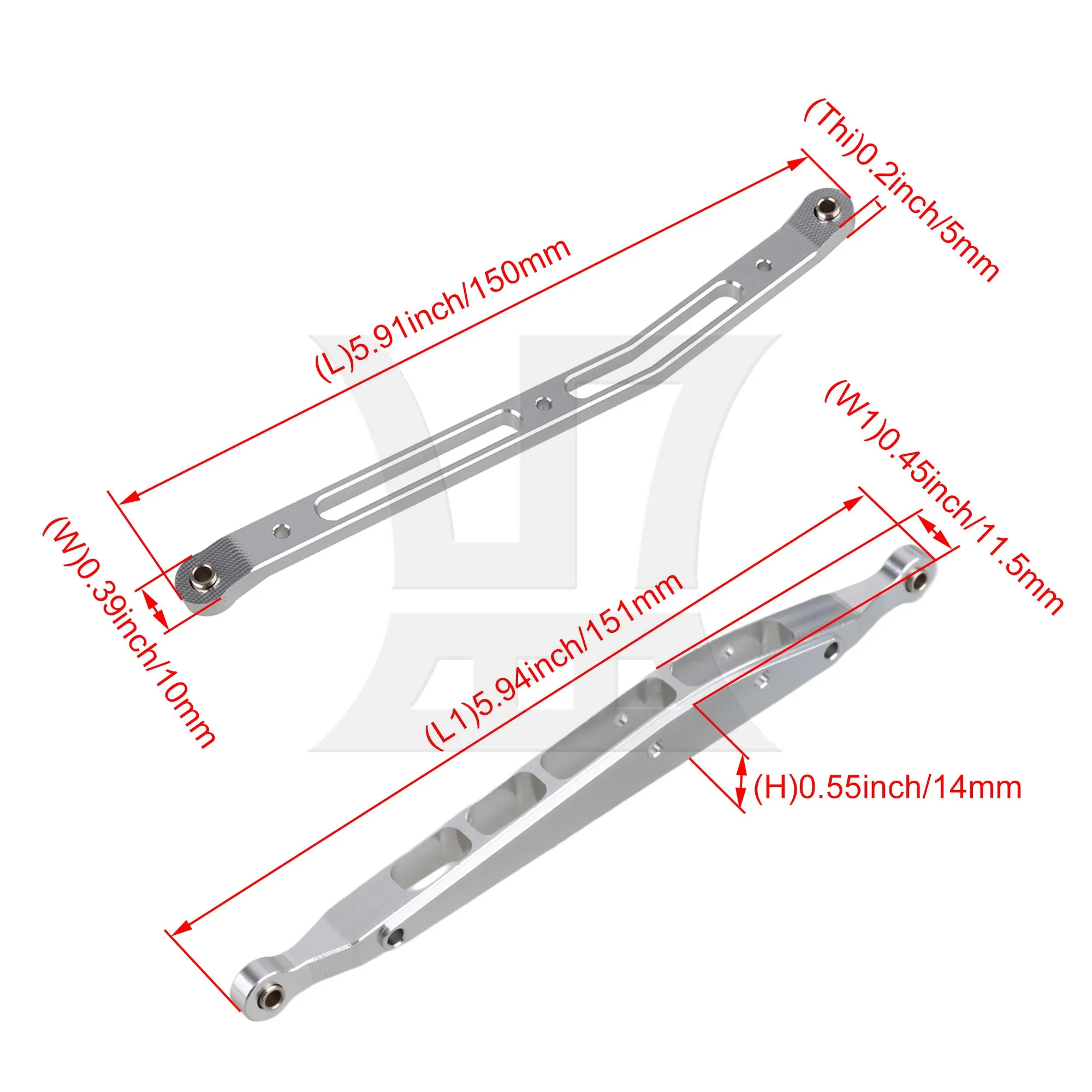 Reemplazo de enlace de chasis inferior superior trasero, 2 piezas, Axial RC1:10