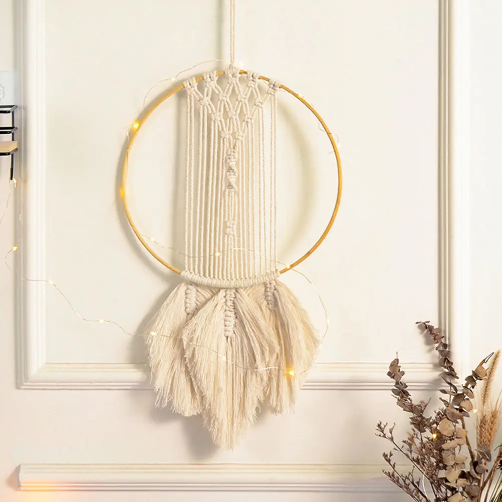 1Pcs Boho Style Dreamcatcher Hanging Ornament Sturdy Dream Catcher Wall Decor for Wedding Shower Cafe Studio Rustic Home