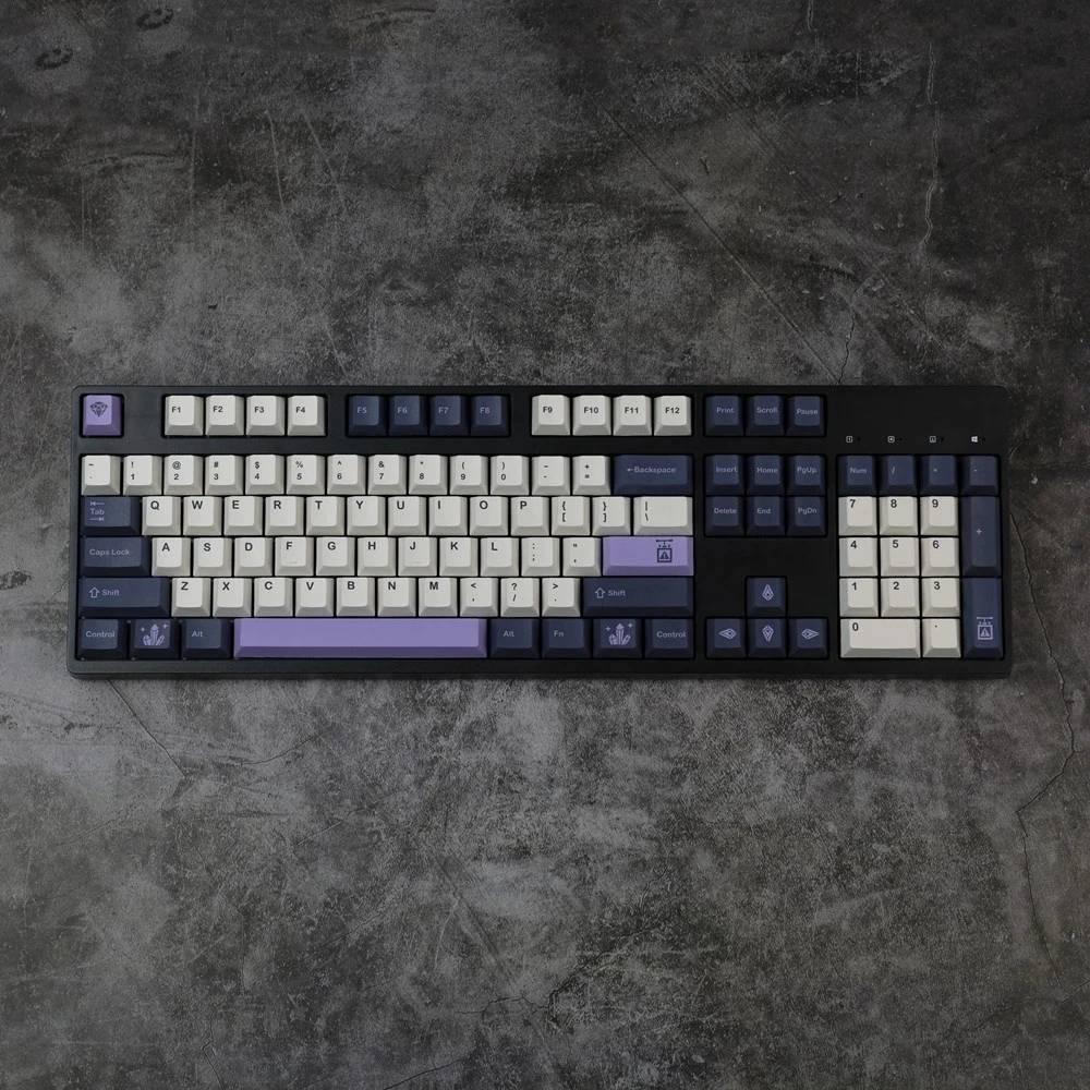 Imagem -03 - Gmk Ametista Keycaps Grupo Pbt Dye Sublimation Perfil Cereja Keycap com Iso Enter 3u 7u Barra de Espaço para Hkb 140 Chaves