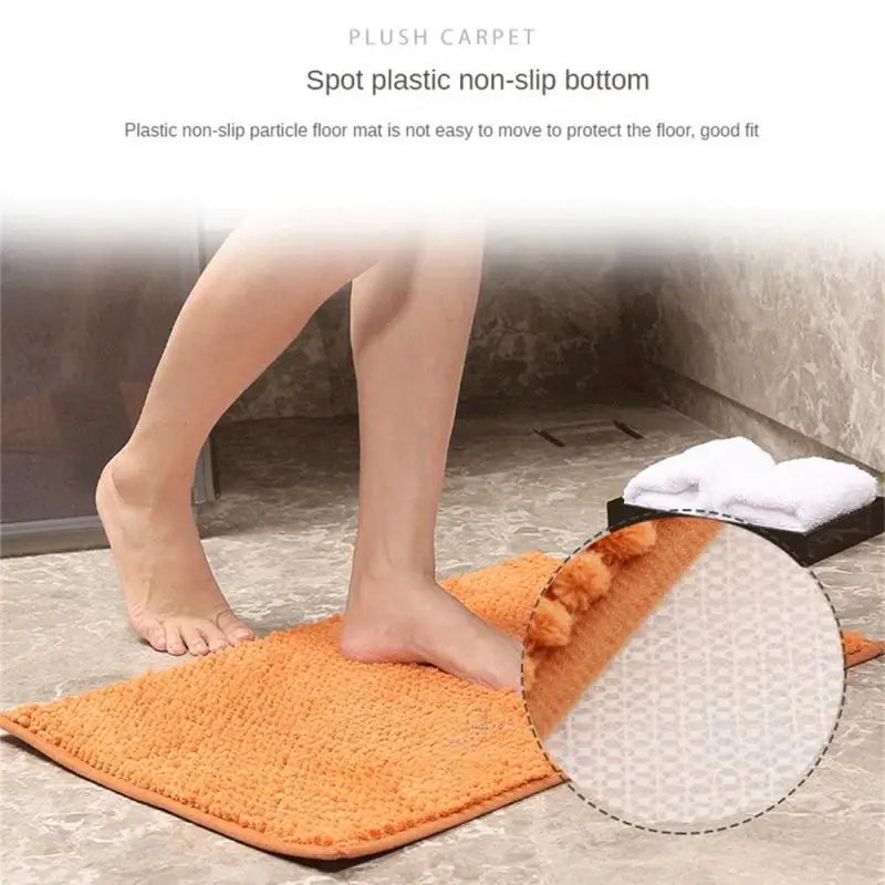 Soft And Absorbent Household Chenille Shower Mat Non Slip Quick Drying Shower Mat Machine Washable Blue Bath Mats 40x60cm