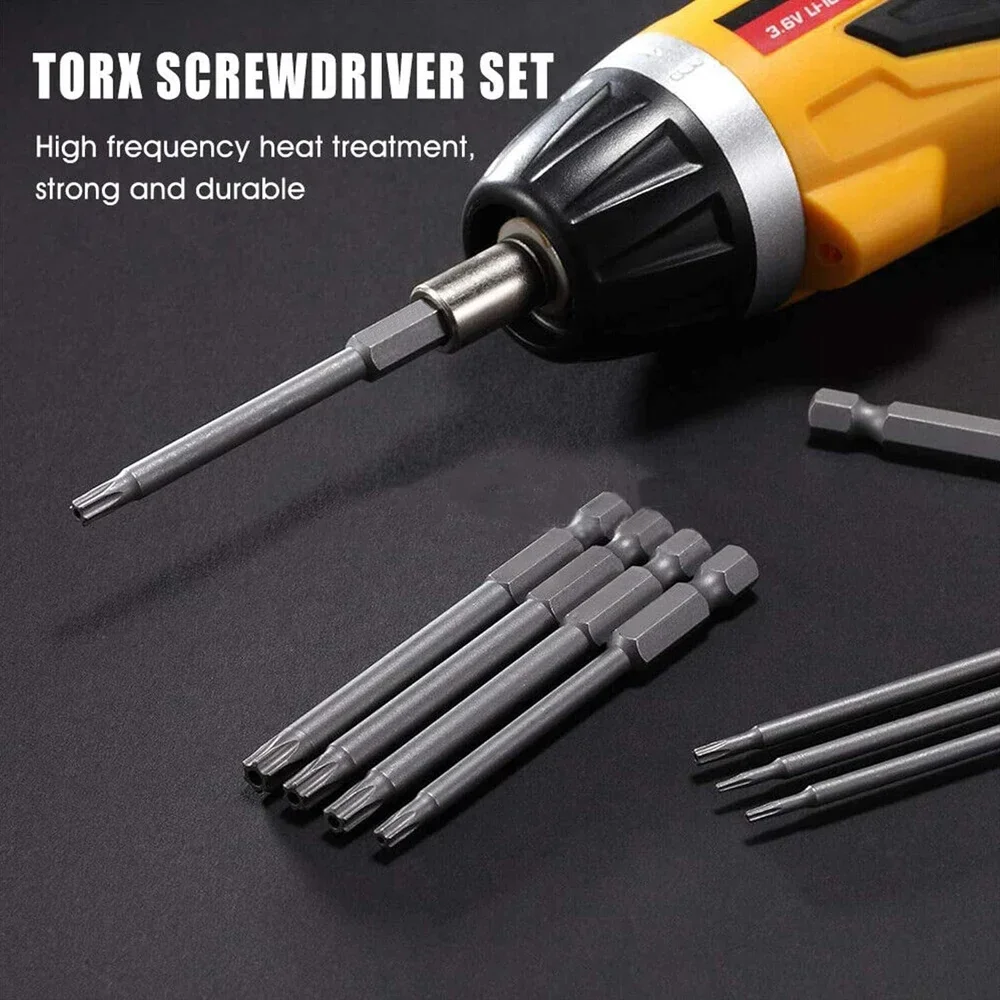 11PCS Torx Head Screwdriver Bit Set Magnetic 1/4