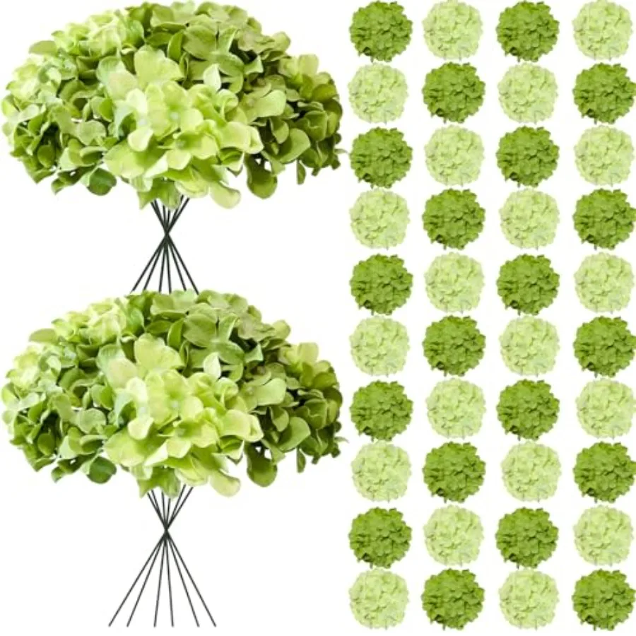 

Faux Hydrangea Artificial Flowers Bulk, Fake Silk Hydrangea Flowers Heads with Stems for Wedding Decorations Garden Party Baby