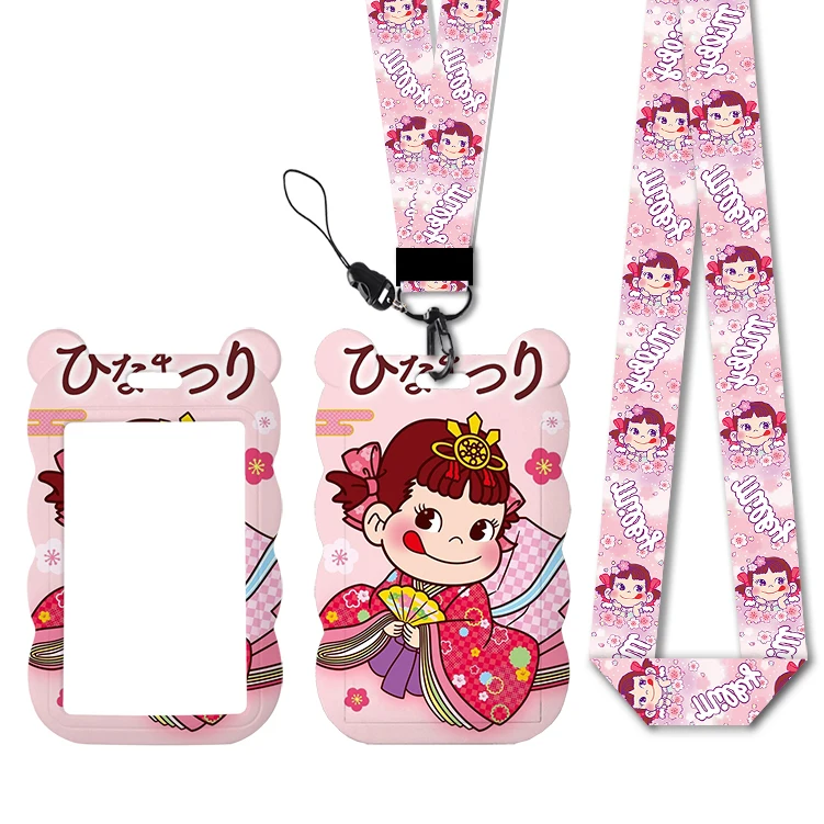 

Hot Sale Japanese Candy Girl Designs Lanyards Id Badge Holder Strap Work Card Bus Access Card Holder Keychains Accessories