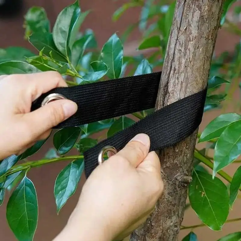 H8WB 2Pcs Heavy Duty Tree Strap 3.8x40cm Nylons Plant Tie with Reinforced Grommets Weather Resistant Garden Strap
