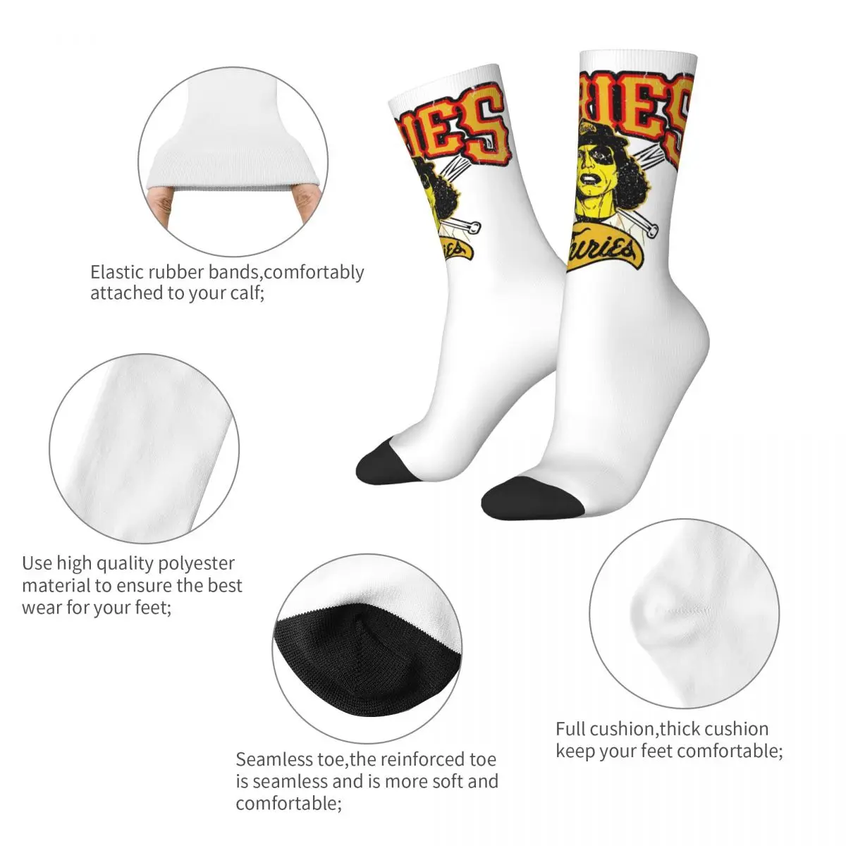 Warriorsed Socks Baseball Furies Korean Stockings Winter Non Skid Men Socks Quality Graphic Skateboard Socks