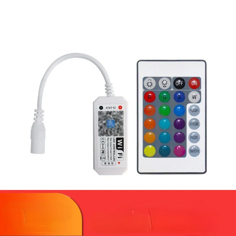 Pengontrol warna LED, WIFI Bluetooth Remote Control Led untuk 12V 5050 2835 pita lampu malam inframerah 24Key