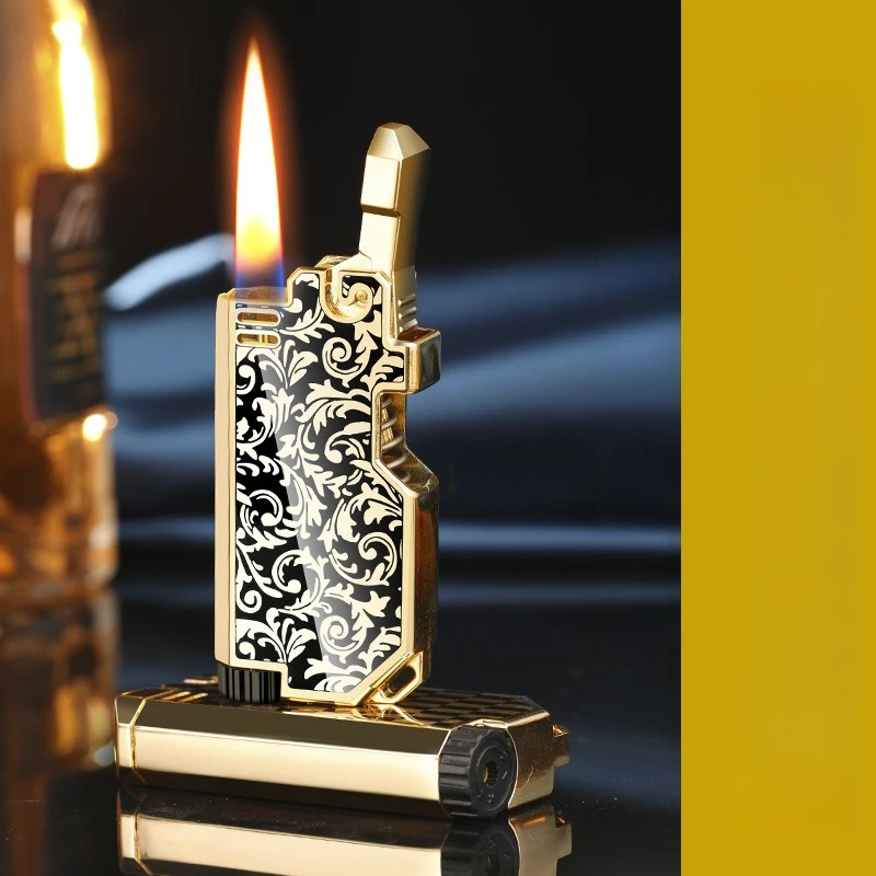 New Mechanical Ejection Ignition Inflatable Lighter, Personalized Color Printing Pattern, High-end Men's Gift（No Gas）