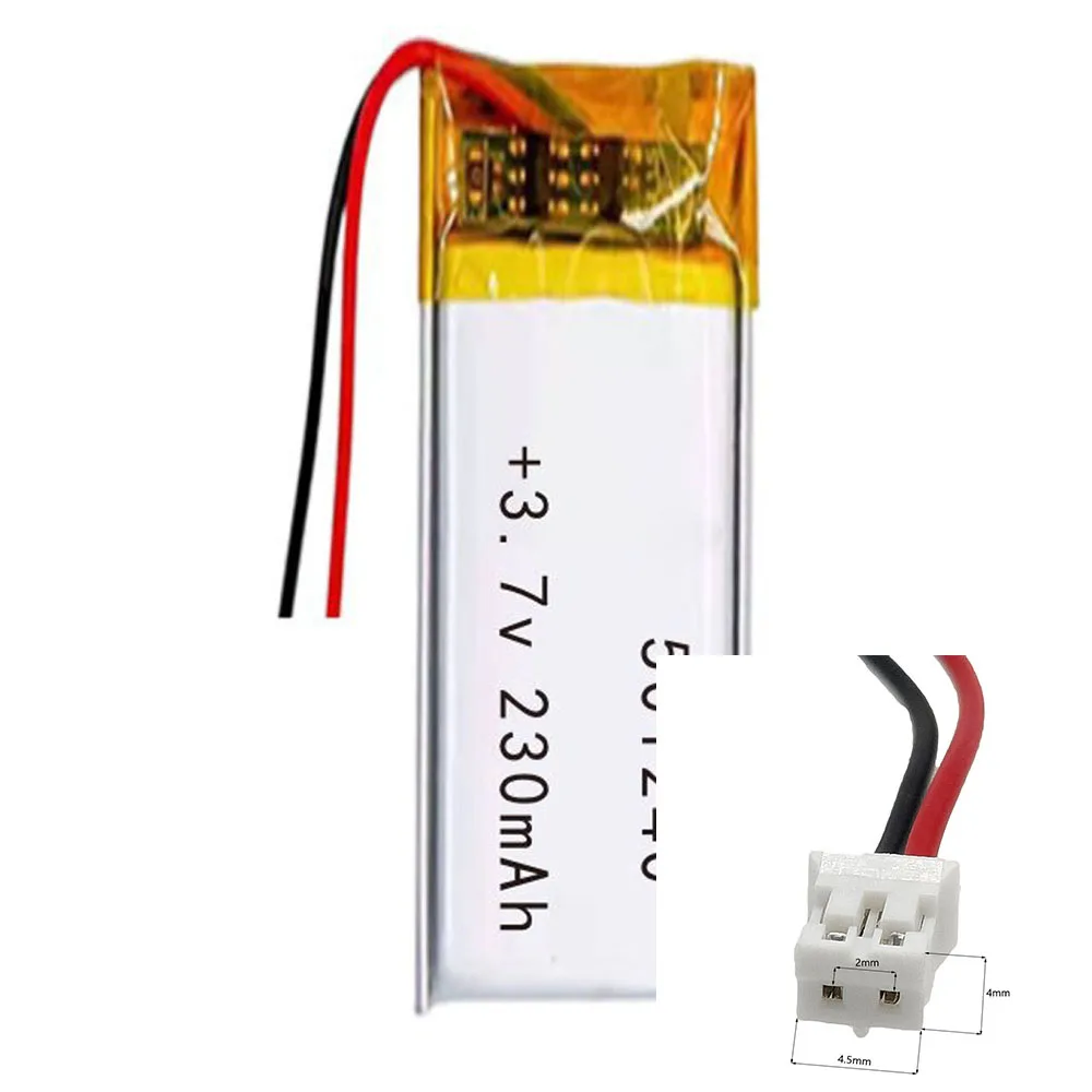 Rechargeable 3.7V 230Mah 501240   Polymer Ion Battery For CHARGING TREASURE POWER ELECTRIC TOYS MP3 TABLET MOBILE POWER