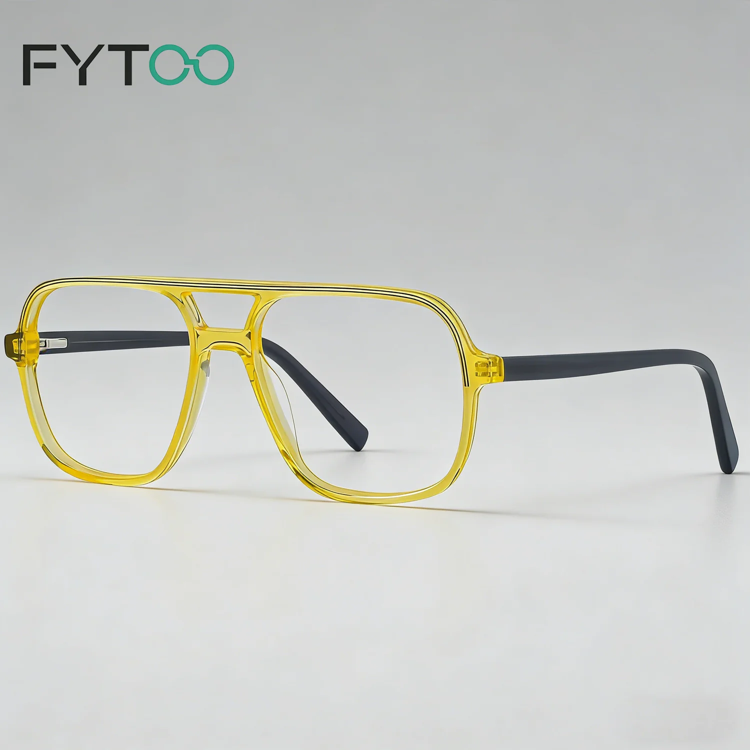 

Стильные желтые очки-авиаторы унисекс FYTOO, прочный ацетатный материал, дизайн пружинных шарниров, модные очки со съемными линзами