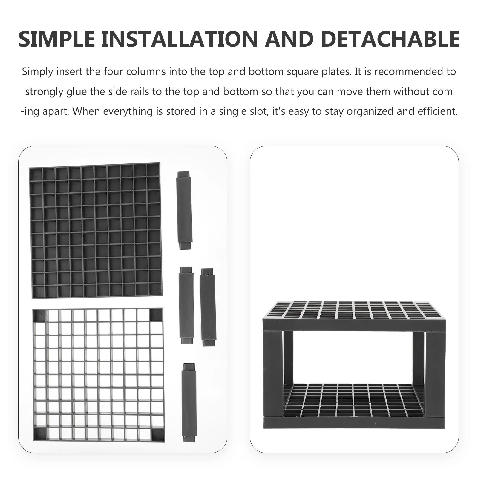 

2pcs Pen Holes Grey Square Paintbrush St Large Paintbrush St Capacity Desktop Storage Holder Desktop ganizer for Artists