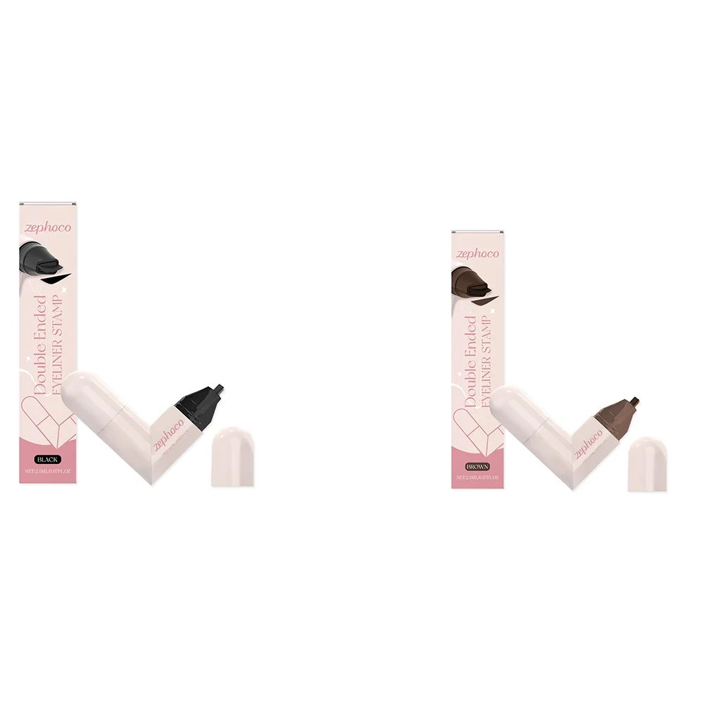 Doppelseitiger wasserfester Eyeliner-Stempelstift – tintenfreies Design, perfekte Form mit einem Stempel für Anfänger, wischfest den ganzen Tag