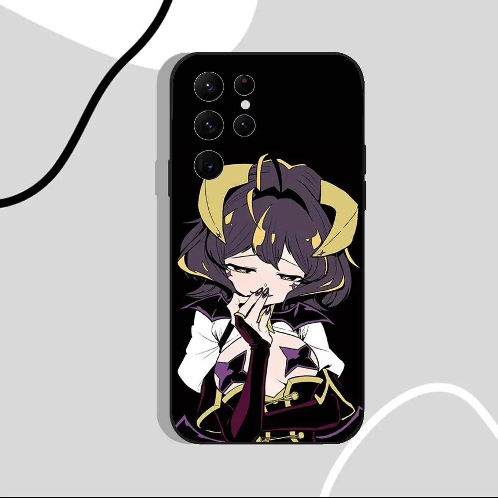 حافظة هاتف للفتيات السحرية لهاتف سامسونج S25، S24 Ultra، S20، S30 plus، S22 Plus، S23، Ultra 5G غلاف أسود من السيليكون