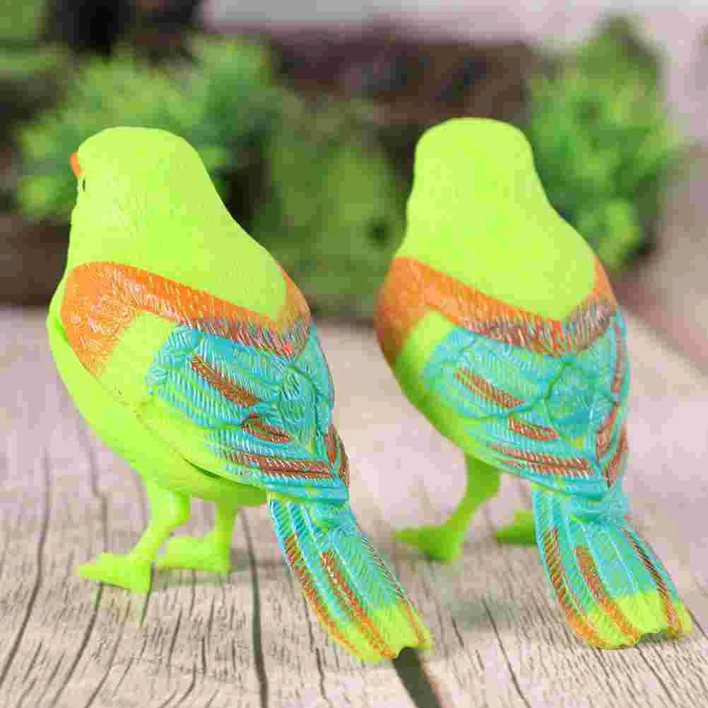 4pcs Bird Toy Singing Chirping Voice Activation Colorful Electronic Pets Lightweight Fall Resistant Nature Loving