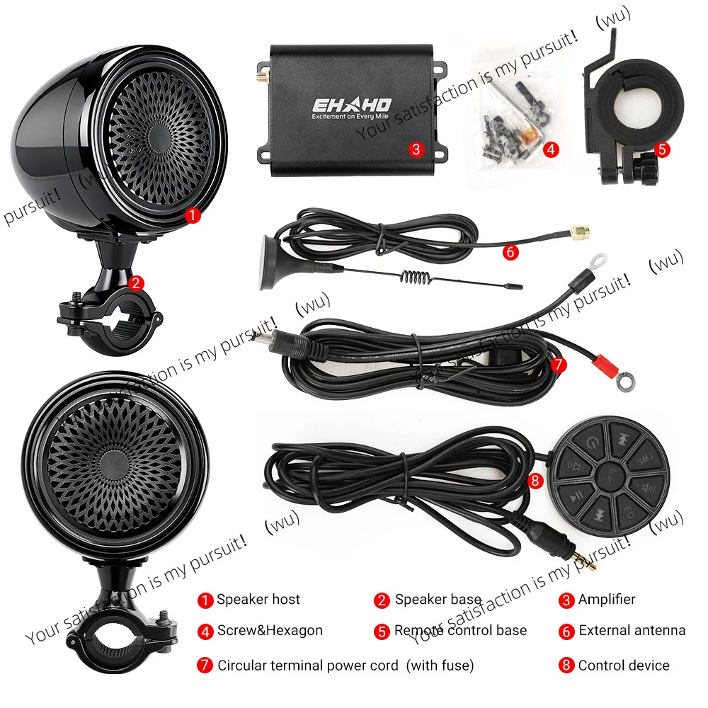 Scooter Motorcycle Audio 600 Watts Multi-Function Motorcycle with High Power Bluetooth USB.FM