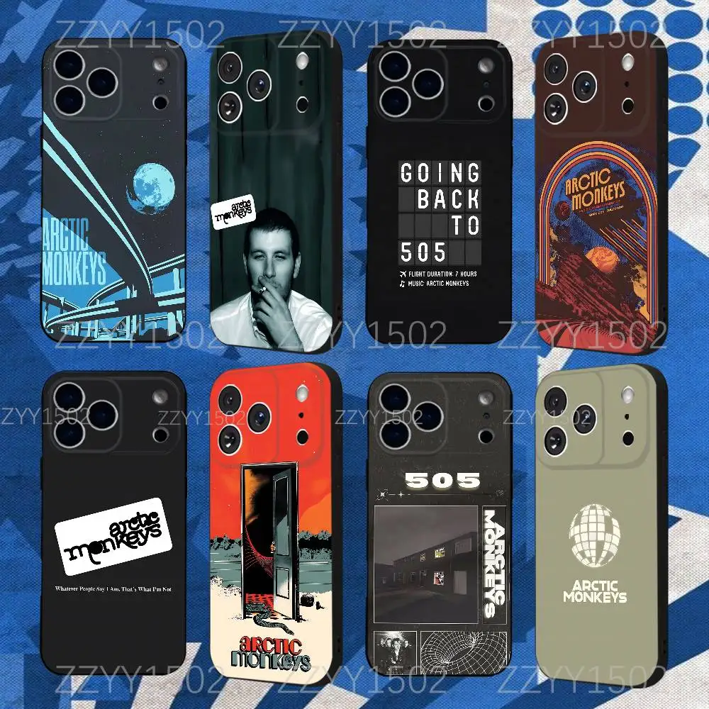 

AM A-Arctic M-MonkeysS Phone Case For iPhone 17,16,15,14,13,12,Pro,Max,Plus,E,SE4,Air,Mini Black Funda Shell