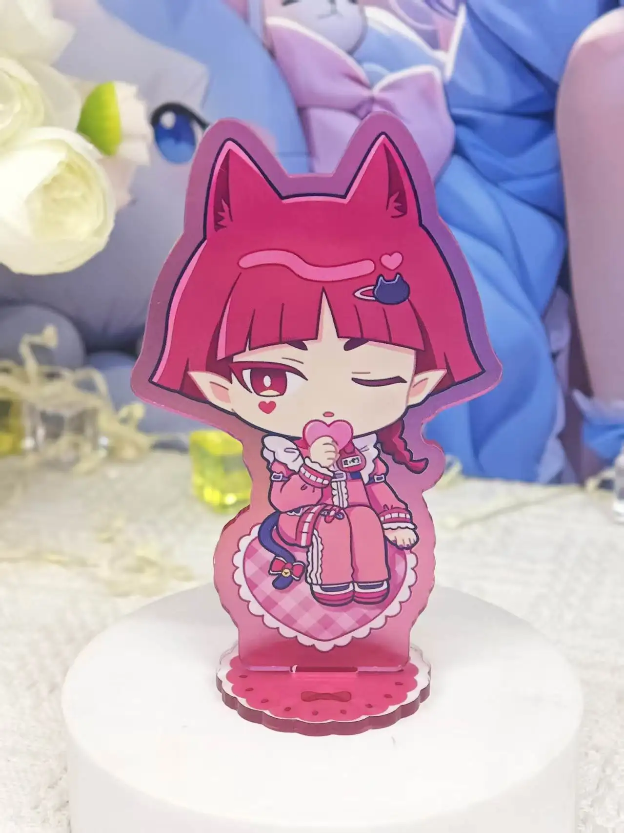 Iruma-kun Chibi Maid Style Acrylic Stand Set, Cute Anime Character Desk Decor Stand Figures, Fan Collectible Gift