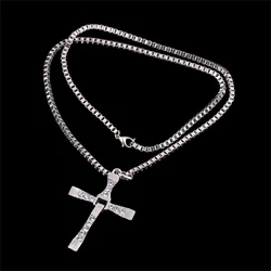 Collier croix Fast and Furious pour homme, bijoux Toretto, breloques en biscuits classiques, pendentif croix en alliage, colliers de la présidence, cadeaux