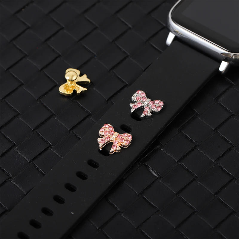 Ciondoli decorativi per cinturino sportivo Bow-knot Cute Watchband Jewelry Charm per Iwatch bracciale in Silicone accessori Charms Nail