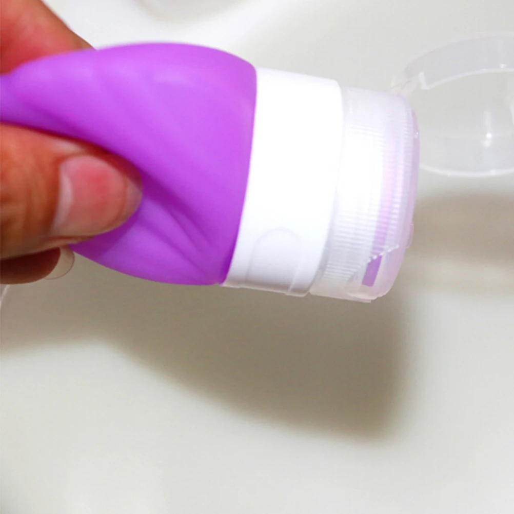 

5Pcs Travel Silicone Bottles Shell Shape Assorted Light Pink Yellow White Refillable Packaging Set