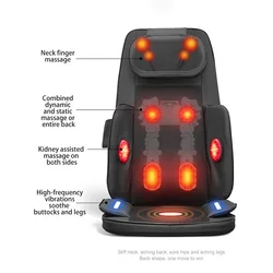 Shiatsu Massage Cushion with Heat Massage Chair Pad Kneading Back Massager with Vibrating for Adjustable Seat Home Office Seat