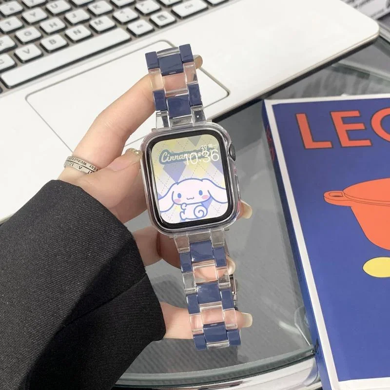 واضح الاكريليك مكعبات الثلج الراتنج حزام ل أبل ساعة 41 مللي متر 45 38 42 44 40 مللي متر فتاة حزام الساعات ل iwatch 7 6 المعصم حزام اكسسوارات