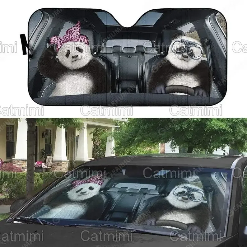 Panda Car Sun Shade, Panda Sun Shade, Panda Auto Sun Shade, Car Decoration, Cute Panda, Gifts For Her, Mother Day Gift MCL192006