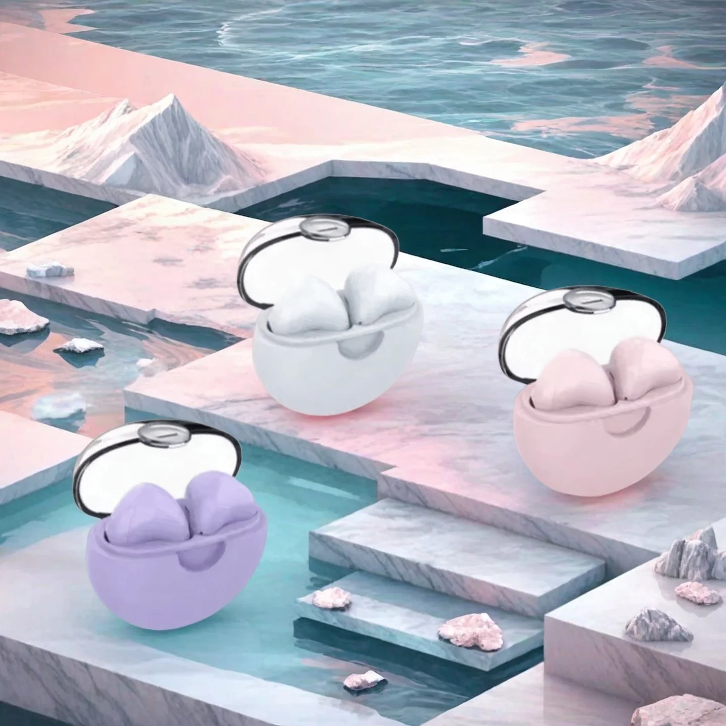 Bluetooth Earbuds Air Wireless Earbuds Waterproof Bluetooth Headphones Bass Sound Earphones with Mics Touch Control in-Ear