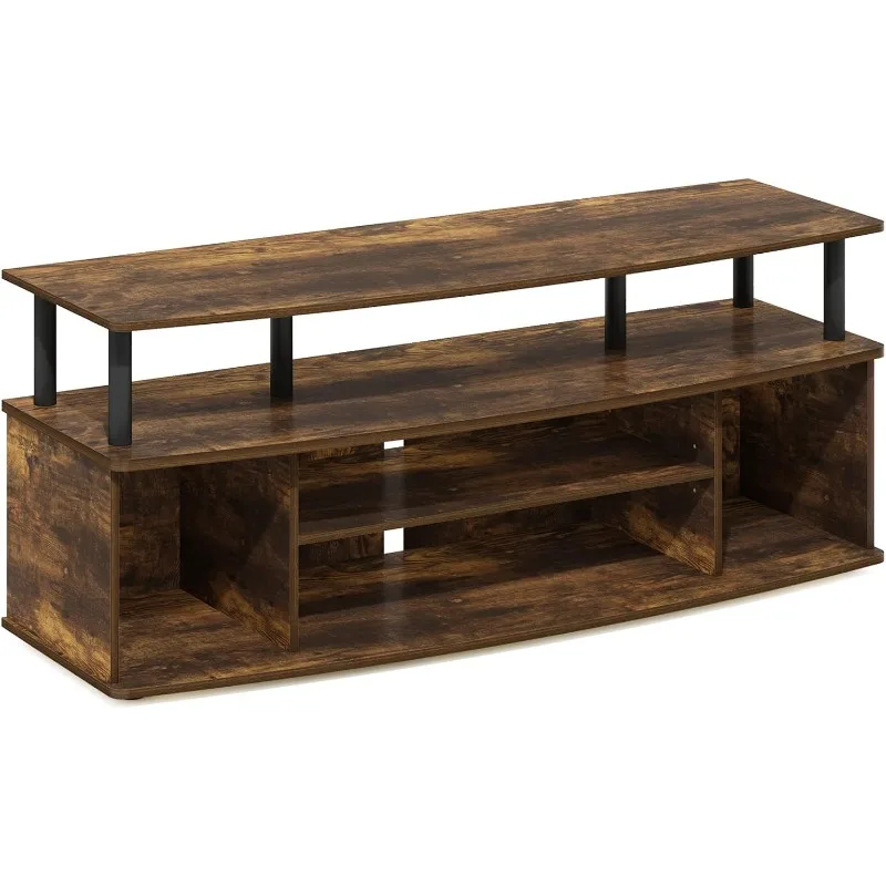

Large Entertainment Center Stand Unit/TV for up to 55 inch, Amber Pine/Black