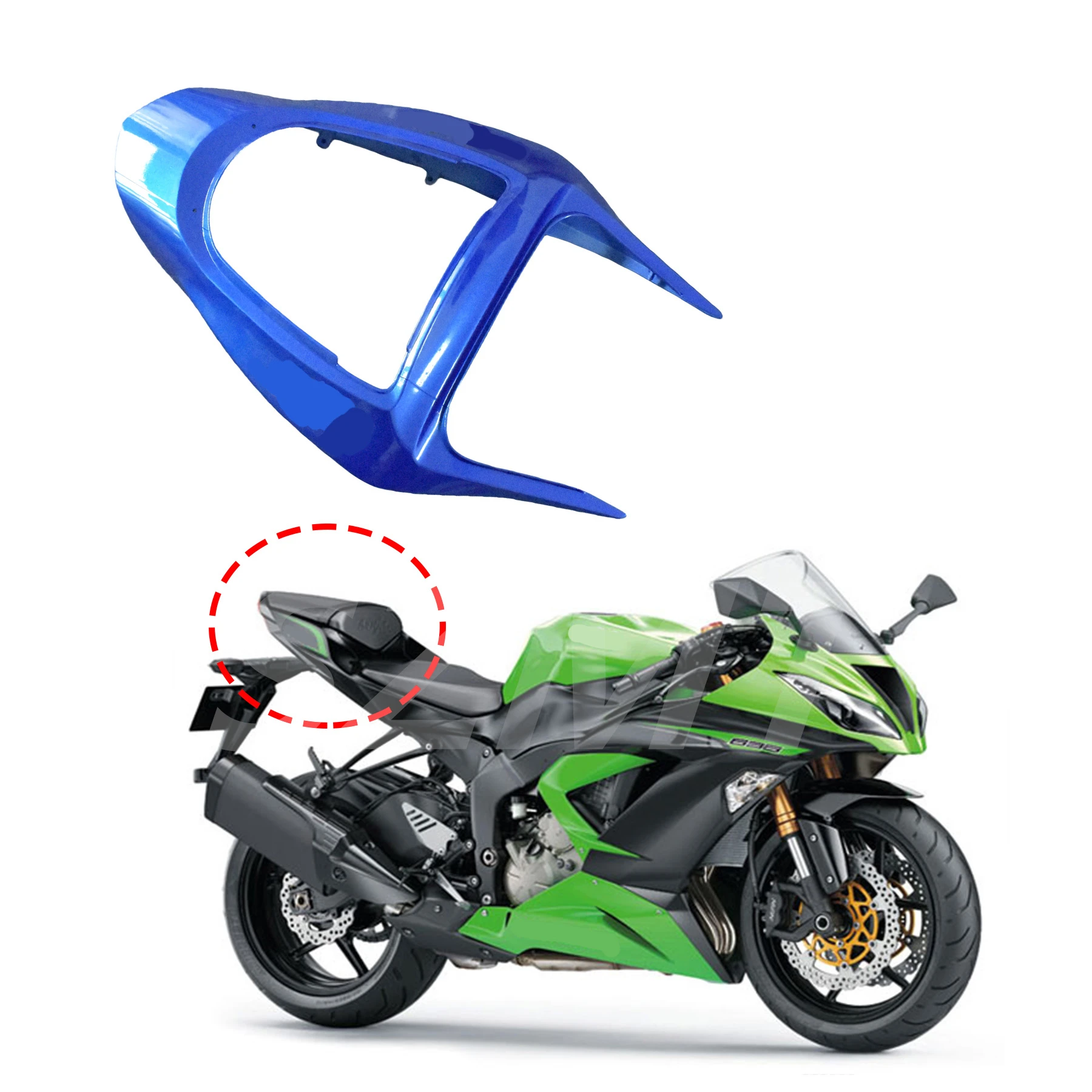 For KAWASAKI ZX6R 2003 2004 Rear Upper Tail Seat Cover Fairing ZX-6R Modified Panel Accessories ABS Carbon Fiber