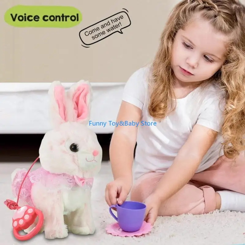 Interaktywny elektryczny mówiący zwierzak pluszowy koń lalka dla dla dzieci z łatwą do ciągnięcia smyczą Robot Animal Kids