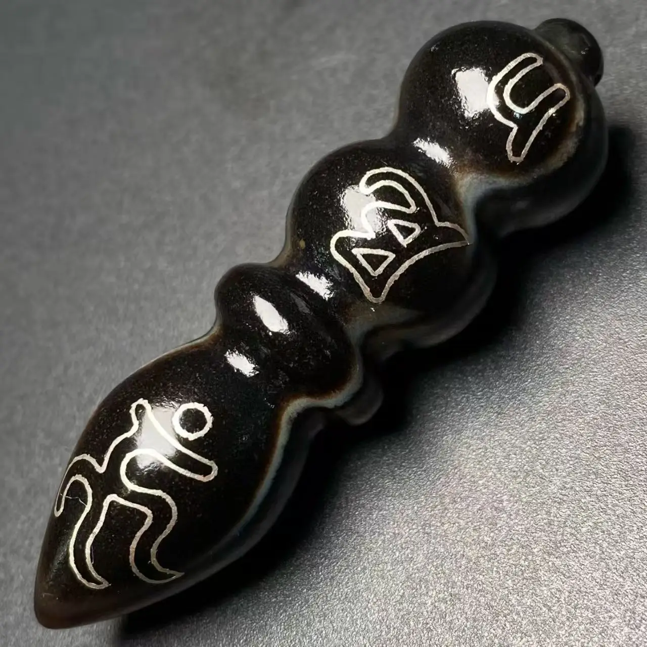 قطعة أثرية للعين السماوية من المواد القديمة مرصعة بستة أحرف تحليل السماوية تميمة قوية حبة تببتية قابلة للجمع #5