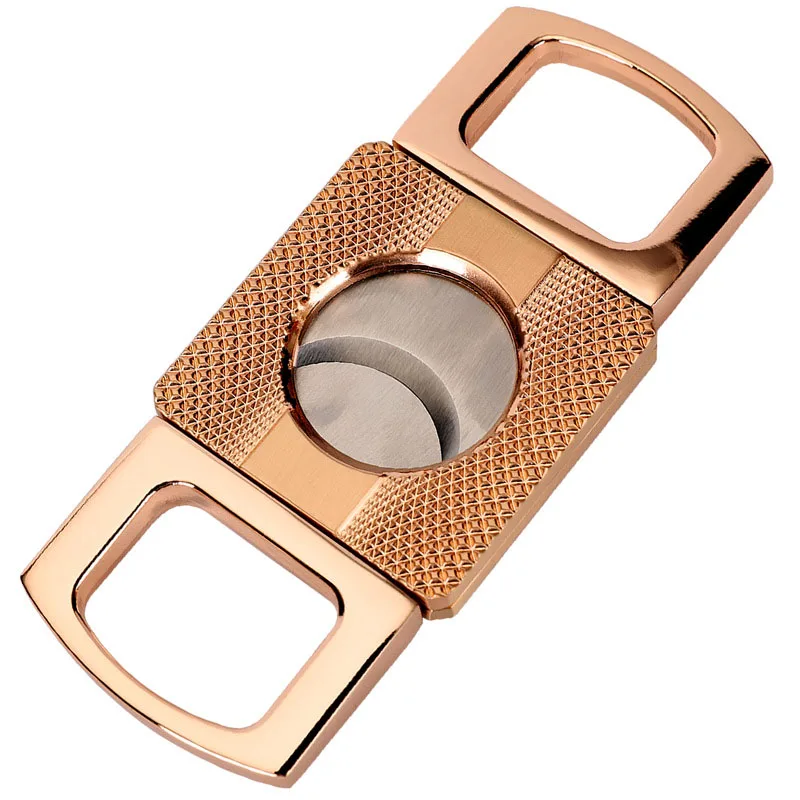 

High Quality Stainless Steel Cigar Cutter Classic Luxury Portable Double Blade Knife with Customized Laser Logo for Travel