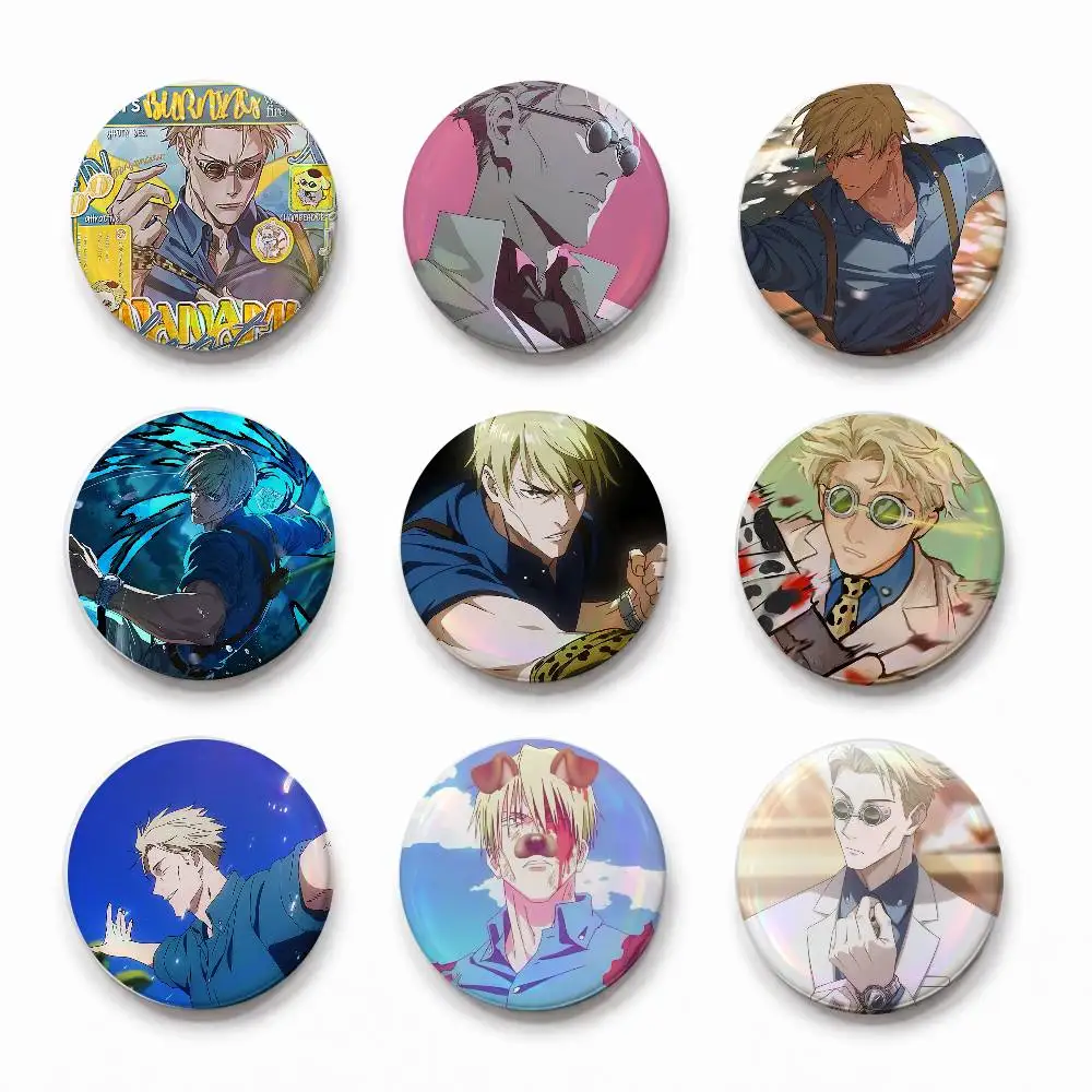 A-Kes-ns-to Nans-ami Creative Round Button Pins Badge Set Cartoon Anime Movie Music Pattern Brooches For Bags Jackets