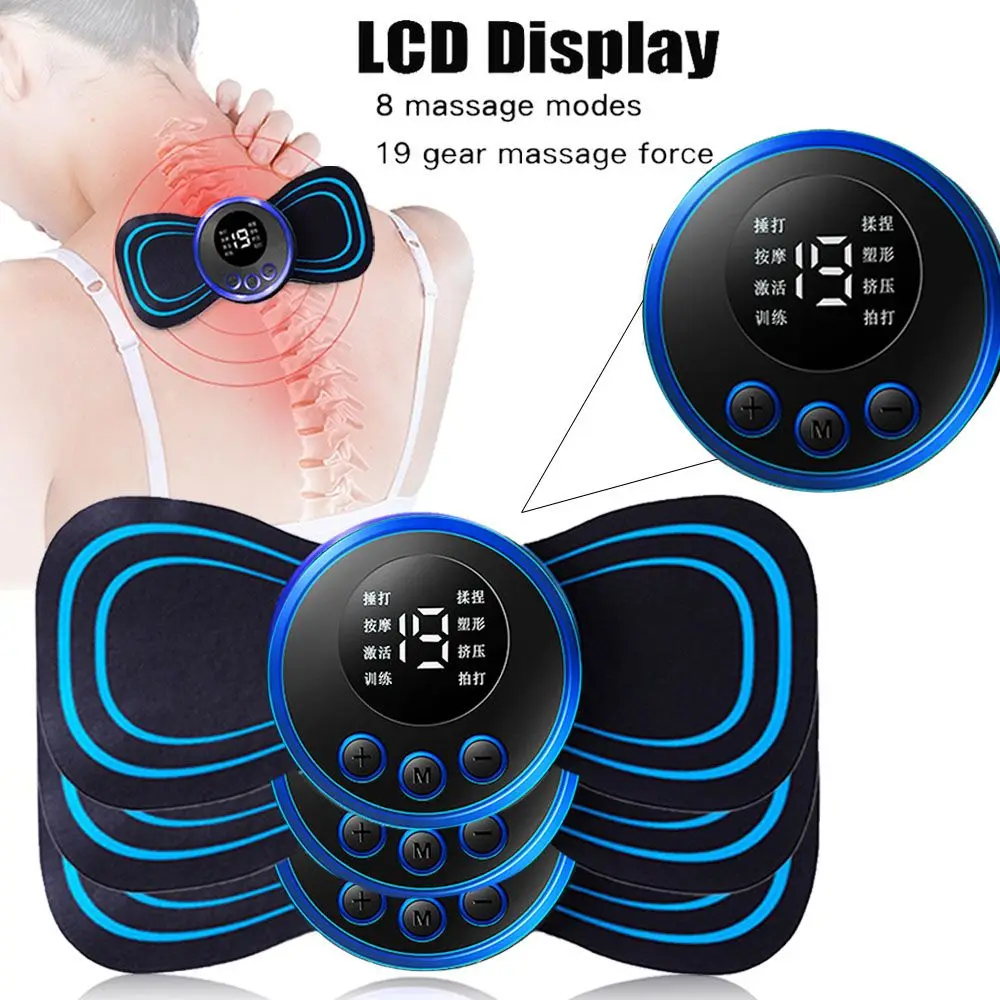 EMS Smart Neck Relax Massage Pad For waist Shoulder Legs Relaxation Pulse Physiotherapy Mini Slimming Patch Muscle Pain Relief