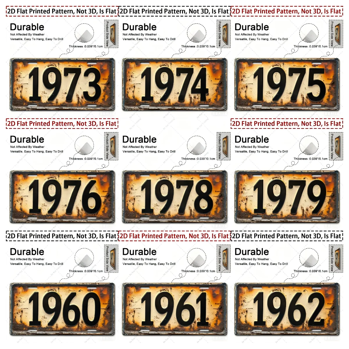 Placa de Alumínio Vintage 2D Plana - Decoração de Parede em Metal Rústico, Fácil de Pendurar para Caverna do Homem, Garagem, Café, Bar - Presente Durável para Feriados.