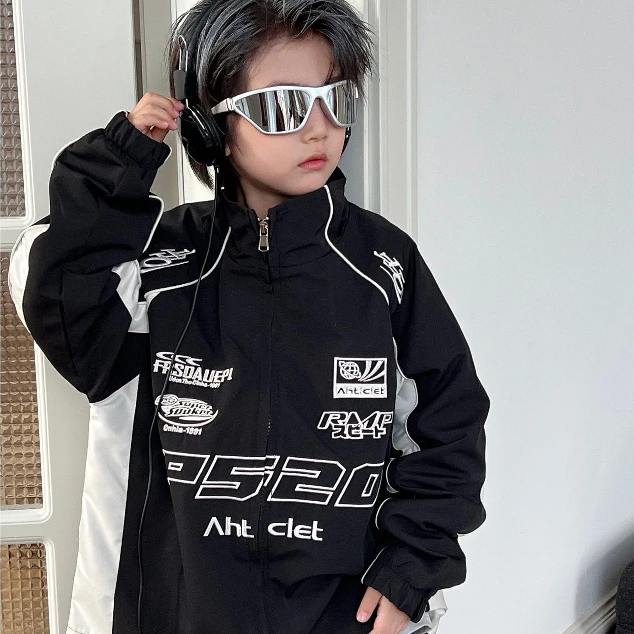 

Children Clothing Boys Fashion Korean Style All Match Jacket 2025 Autumn New Boys Handsome Cool Letter Design Sense Jacket