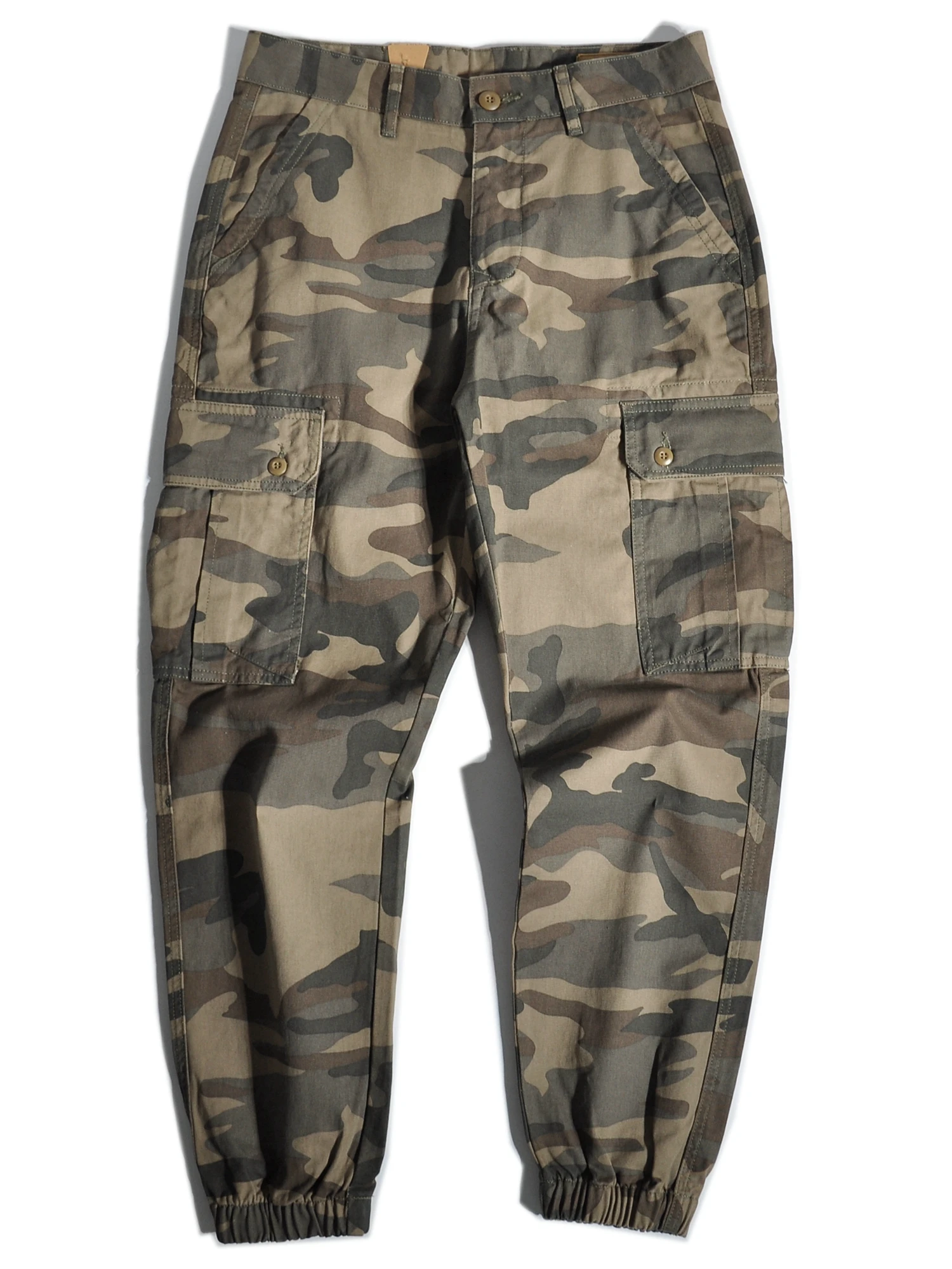 

Heavyweight Pure Cotton American Retro Camouflage Work Pants Loose Straight Leg Tapered Casual Trousers for Men with Multiple...