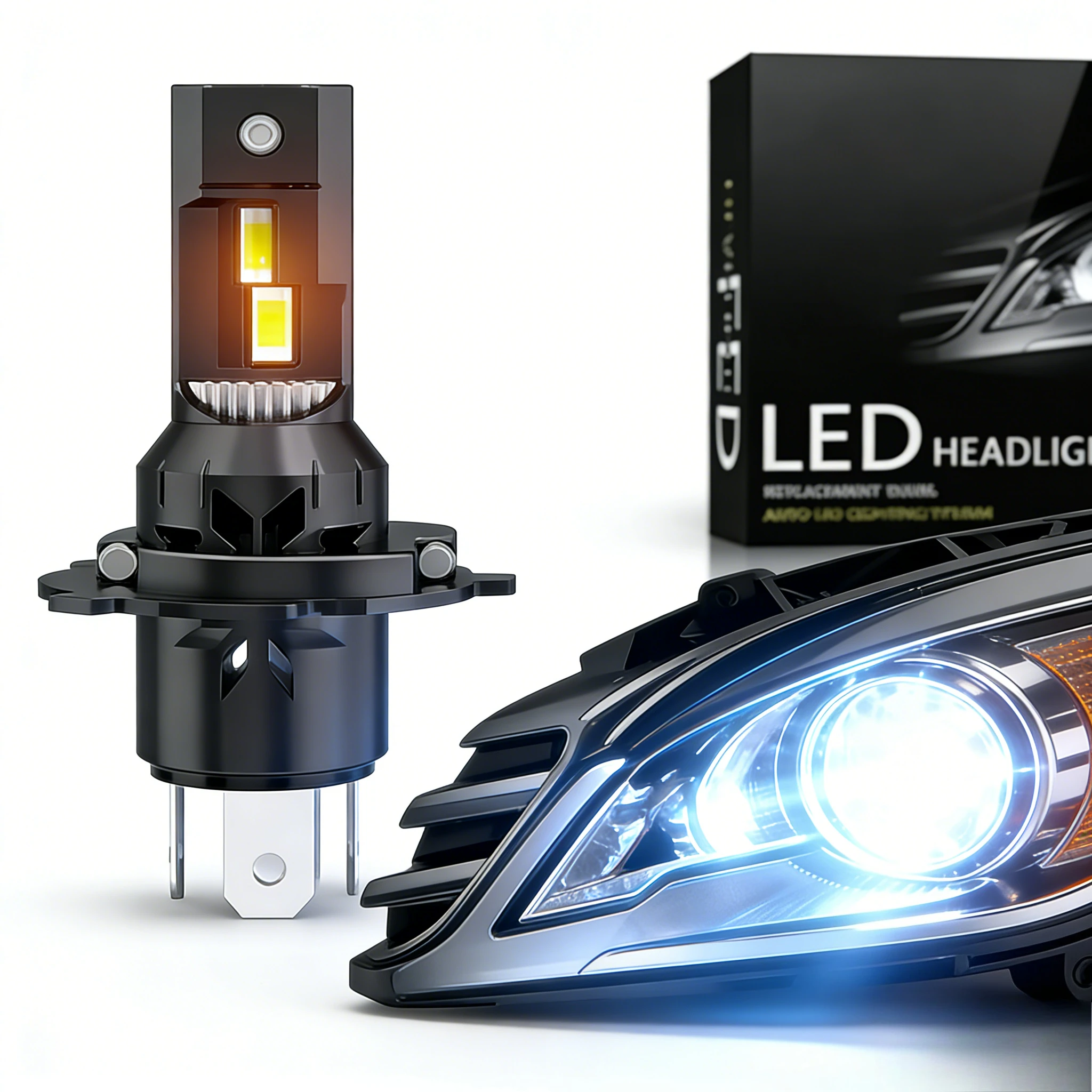 

Super Bright LED Headlight Bulbs H1 H3 H7 H11 9005 9006 H4 Hi-Lo Beam Car Front Headlight & Fog Light Upgrade