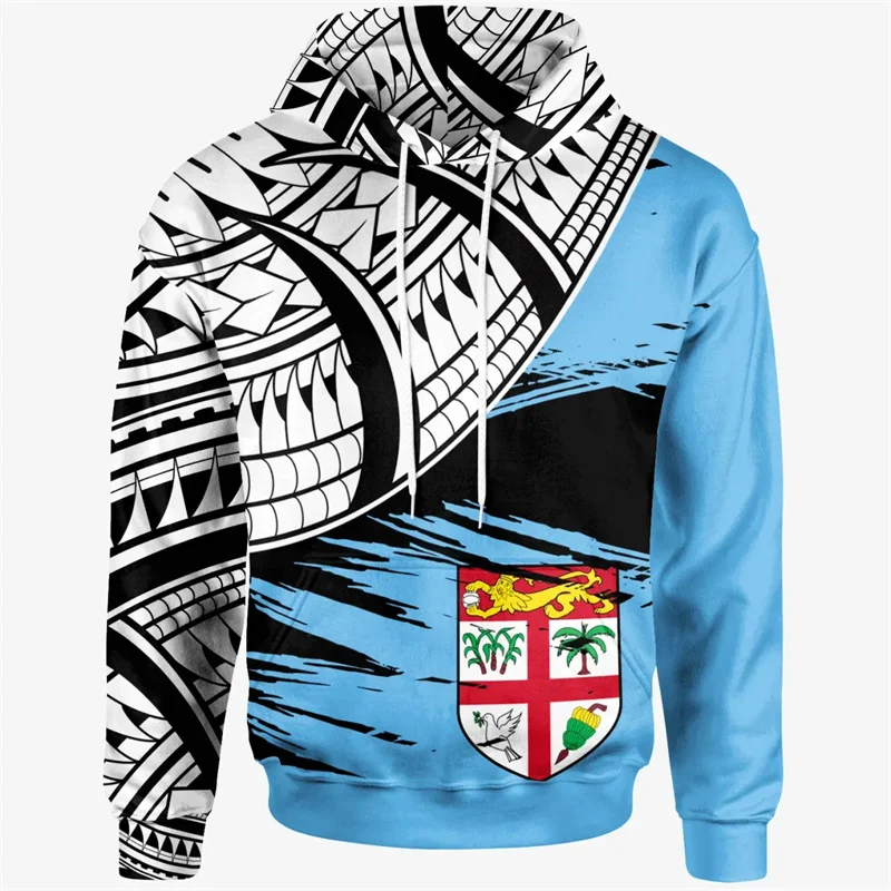 New 3D Print Fiji Independence 1970 Tapa Style Polynesian Hoodies For Men Fashion Streetwear Cool Top Hooded Sweatshirts Clothes