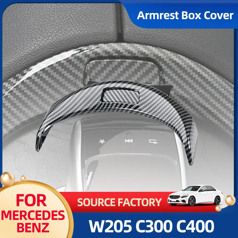 

Interior Stickers Car Center Console Armrest Cover Button Central Storage Box Switch For Mercedes BENZ C Class W205 C300 C400 GL