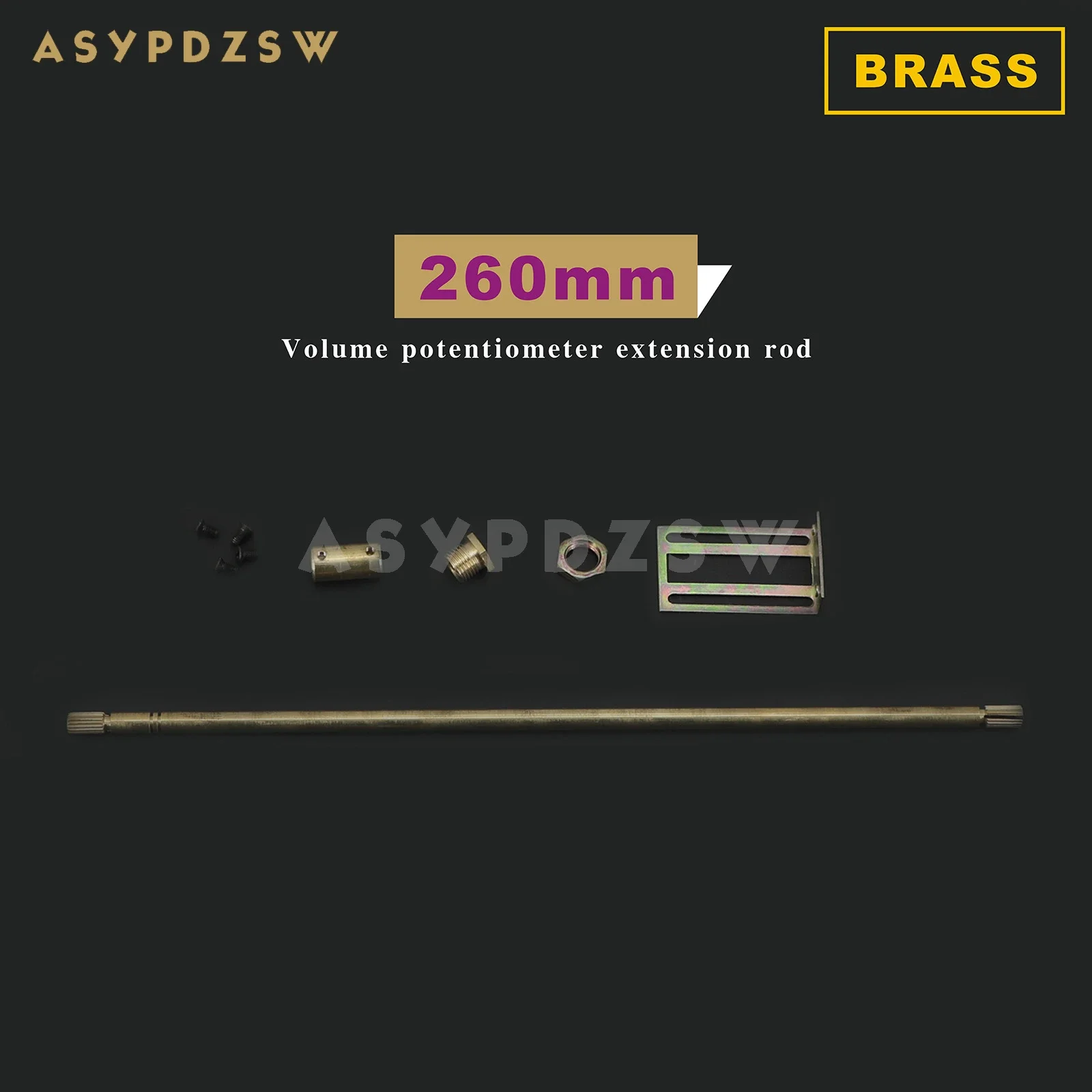 

ASYPDZSW Brass 260mm Volume potentiometer Extension rod Audio connecting rod Extension shaft