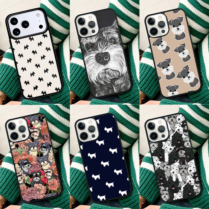 Противоударный чехол для телефона с изображением щенка шнауцера для iPhone 17 Air 16e 15 11 12 14 13 Pro Max