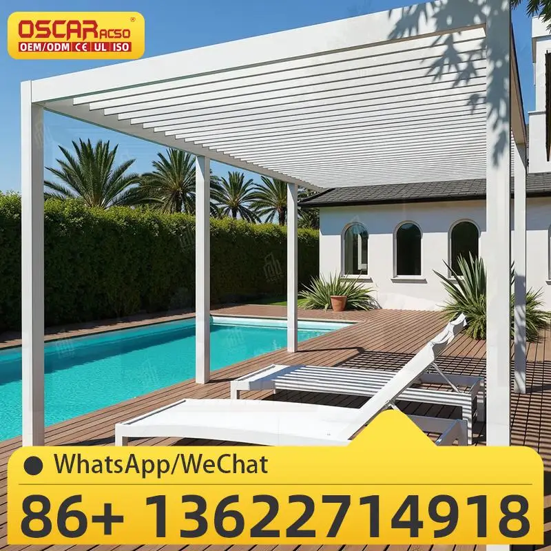 

Sliding Outdoor Aluminum Pergola Kit Waterproof for Patio Garden Deck pergola