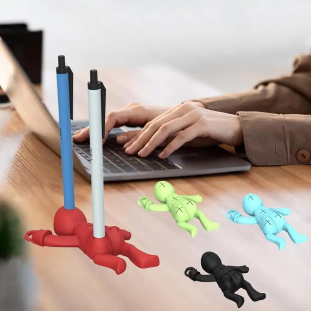 Pen Holder Desk Organizer Silicone Crime Scene Pen Holder Funny Desk Pencil Holder Horror Decoration Office Stationery Supplies