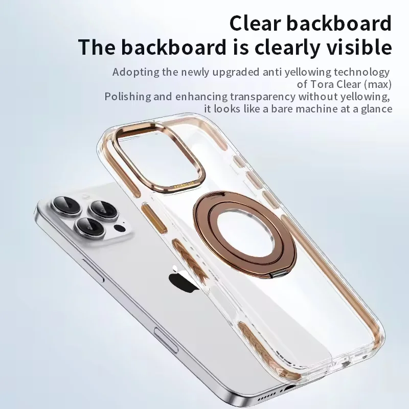 Rotation Stand Holder Phone Case for iPhone 17 16 15 14 13 12 Pro Max Plus Shockproof Magnetic Wireless Charge Cover