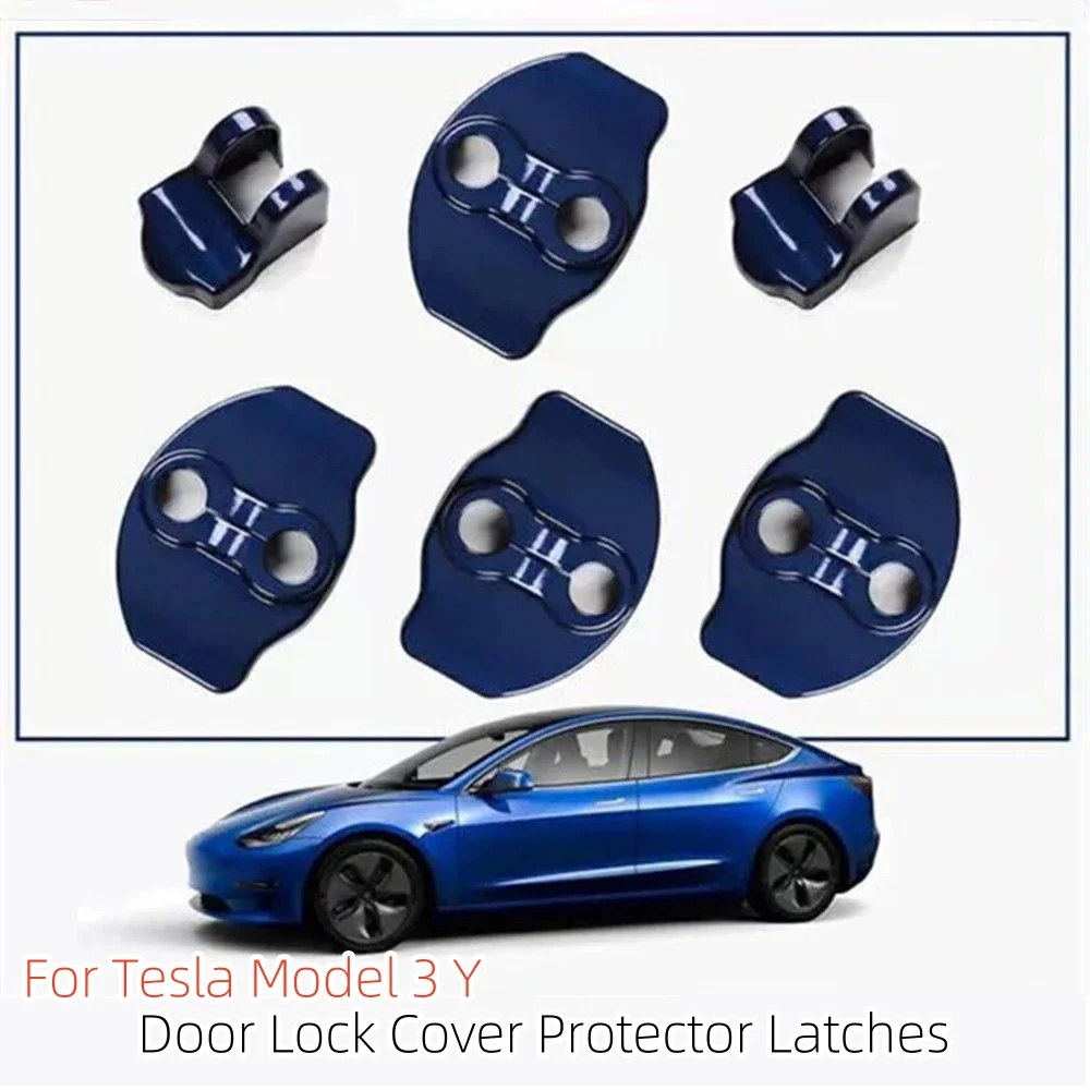 For Tesla Model 3 Y 8pcs/Set ABS Colour Door Lock Protector Cover Latches Door Stopper Covers Car Interior Accessories 2023