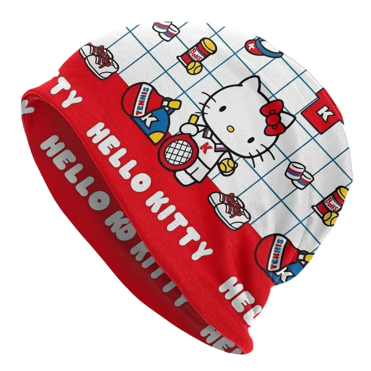 

Шапки Hello Kitty на теннисный день, крутые унисекс, уличные шапочки Skullies, летние теплые шапки с повязкой на голову, шапки с капюшоном