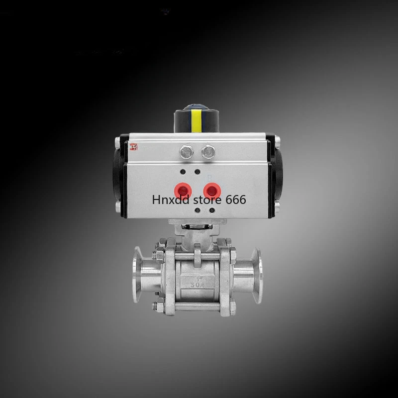 Pneumatic three-piece clamp ball valve/Q681F-16P/industrial grade 304 stainless steel quick-loading pneumatic buckle