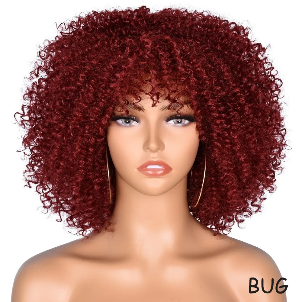 New 9Color Women's Short Small Curly African European and American Explosive Head Wigs Rose Net Chemical Fiber Hoods